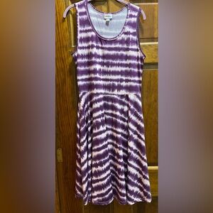 Purple and White Sleeveless Sundress